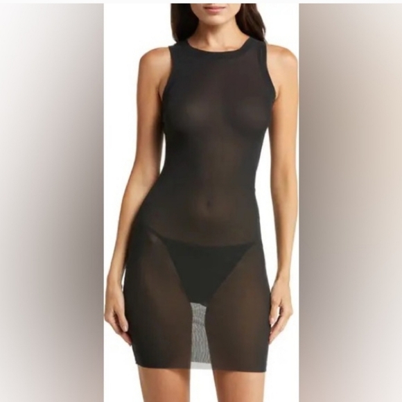 SKIMS Summer Mesh Sleeveless Minidress in Onyx - Picture 1 of 5